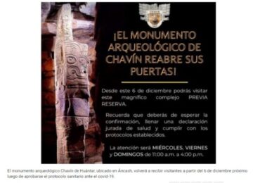 Monumento Arqueológico Chavín Volverá a Recibir Visitantes