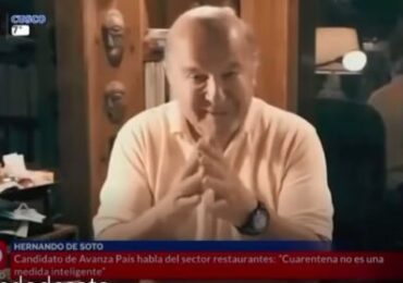 Candidato Presidencial Hernando De Soto se Muestra a Favor de Apertura de Restaurantes
