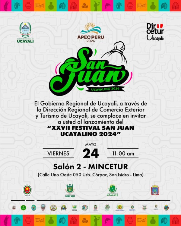 Lanzamiento del “XXVII Festival San Juan – Ucayali 2024” en la Ciudad de Lima